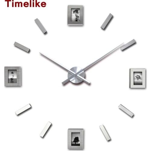 2021 New Living Room Photo Frame Clock DIY Home Decor 3D Wall Sticker Clock Large Quartz Clock Watch Horloge
