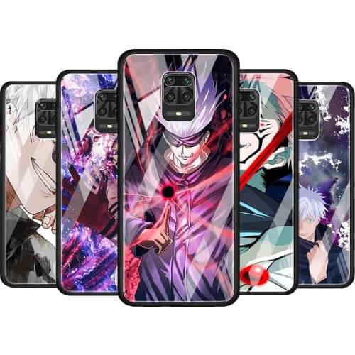Jujutsu Kaisen Anime for Xiaomi Redmi Note 10 Pro Max 10S 9T 9S 9 8T 8 7 Pro 5G Luxury Tempered Glass Phone Case Cover