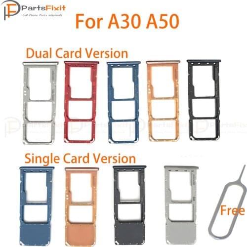 SIM Card Micro SD Holder Slot Tray For Sam A30 A50 Sim Tray Dual Card Single Card All with Eject Pin Replacement Part