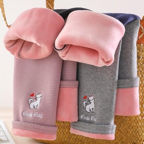 Childrens clothing Thick warm girls leggings pants childrens pants autumn and winter wear girls warm trousers