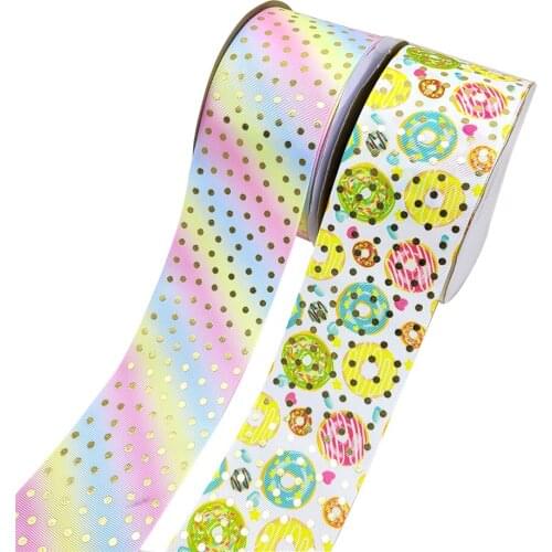 Designer custom ribbon 3 inch 75 mm printed holographic ribbon foil ribbon 50 yard