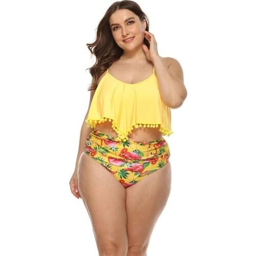 European & American Hot Sale New Original Design Large Size Women 's Sexy Ruffles Bikini Swim Suit for Gifts