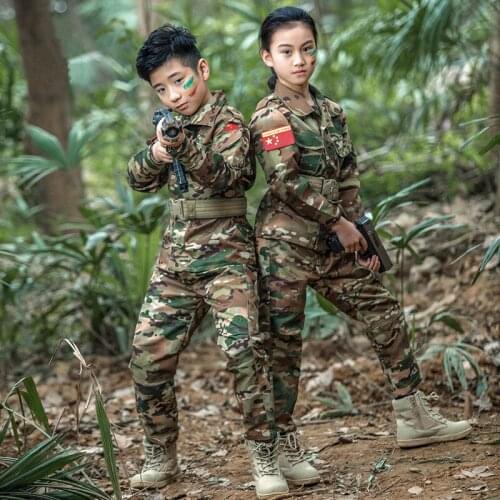 Factory Outlets Childrens Camouflage Clothing Set New Kids Special Soldiers Training Clothes Boys & Girls Military Uniform B186