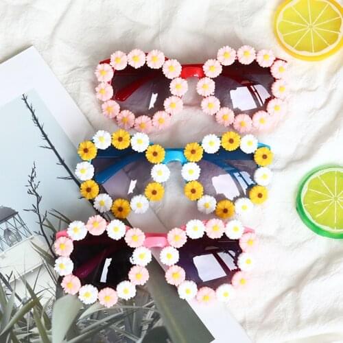 FOCUSNORM 8 Colors Summer Kids Boys Girls Sunglasses Sweet Style Sunflowers Frame Outdoor Casual Glasses