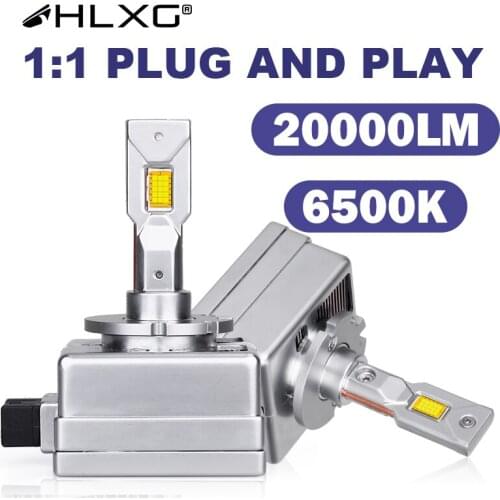 HLXG D4S D4R D1S D1R D2S D2R LED 6500K Cold White Mini 1:1 Canbus Update Kit Auto Light Bulb 90W D3S D3R Car Headlight 20000LM