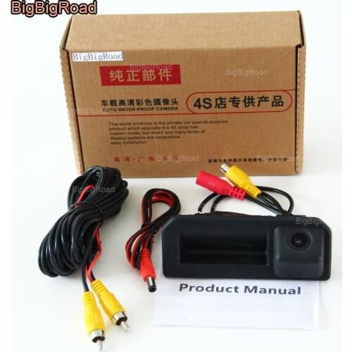 BigBigRoad Car Trunk Handle Rear View Backup Camera For Skoda Kodiaq 2016 2017 2018 Bora Audi Q2 Q5L A5 2018 Cayenne 2017 2018