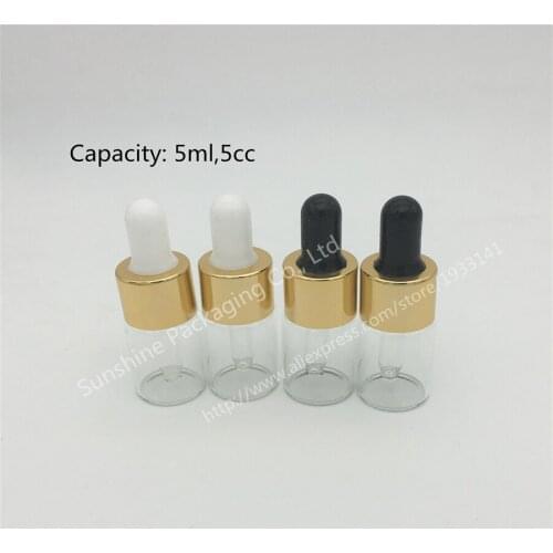 Eye Dropper Drop Aromatherapy Perfume Essential Oil Empty Dispenser Bottles Tool 5ML Clear Glass Liquid Reagent Pipette Bottle