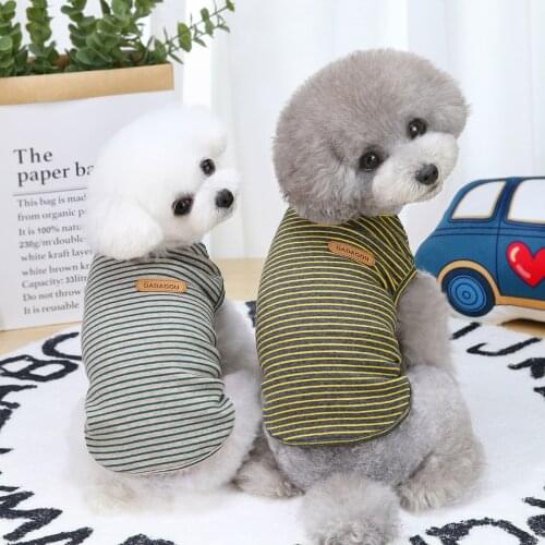 Classic Stripe Dog Shirt Cheap Dog Clothes For Small Dogs Summer Chihuahua Tshirt Cute Puppy Vest Yorkshire Terrier Pet Clothes