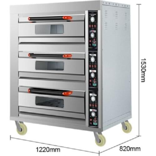 Commerical Industrial Kitchen Hotel Restaurant Baking Equipment 3 Layer 6 Trays Standard Electric Deck Oven