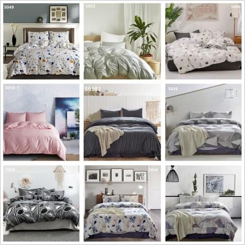 Fashion Duvet Cover Set for Bedroom Cotton Plain Weave Twin Queen King Size Bedding Sets with Quilt Cover and Pillowcase Hotel