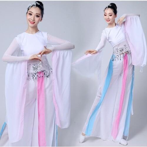 Chinese costume hanfu classical dance costume female elegant fairy dance costume fresh and elegant gauze suit