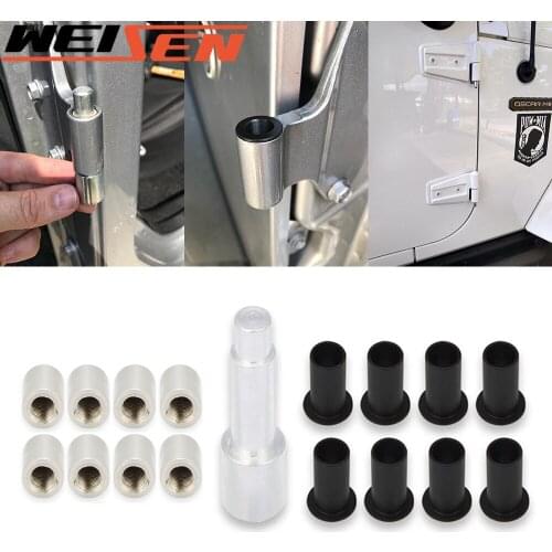 Wsen 4 Door Hinge Pin Bolts Guides Liners Caps and Door Bushing Removal Tool For 2007-2018 Jeep Wrangler JK