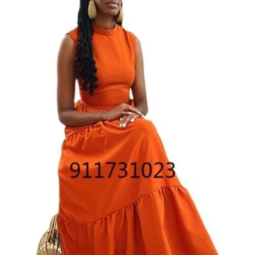 2021 Summer Dresses for Women African Ladies Dress Sleeveless Evening Gowns Elegant Outfit Party Clothing African Dress Women