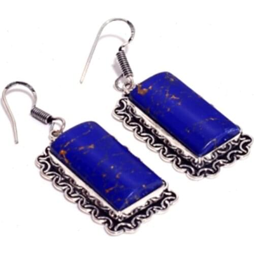 Copper Turquoise Silver Overlay on Copper Earrings , Hand made Women Jewelry Gift