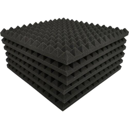 12 Pack Pyramid Shape Soundproof Foam Sound Proof Padding Treatment Panel for Echo Bass Insulation