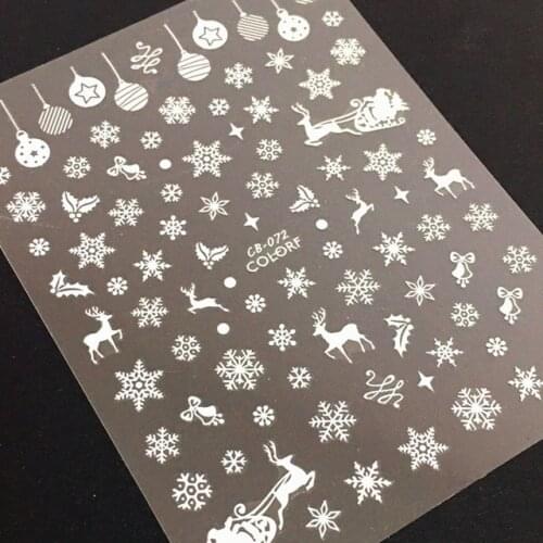 Newest CB-072 winter snowflake design 3D nail art sticker decal stamping back gule DIY nail decoration tips