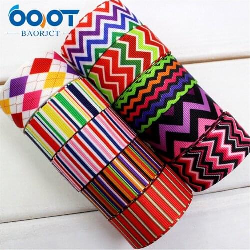 OOOT BAORJCT 174142,22mm geometry Printed grosgrain ribbon,DIY handmade,Wedding decoration materials, Valentines Day essential