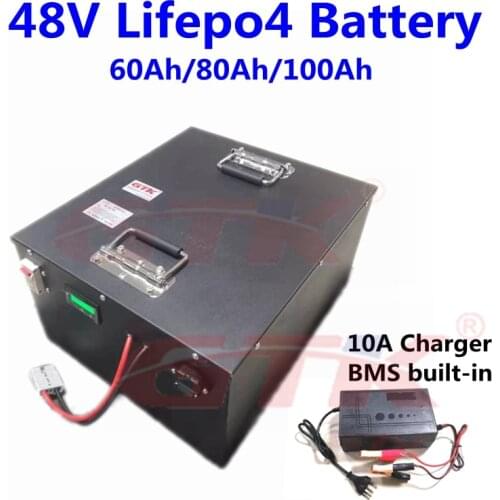 Rechargeable 48V 60Ah 80Ah 100Ah Lifepo4 battery pack 3.2V 80Ah for 48v Motorcycle Electric Car motor batteries+10A charger