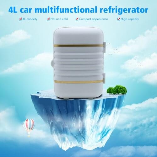 2 in 1 Mini Portable Refrigerator 4L Cooler Warmer Fridge for Car Home Office White Red Blue Green 12V