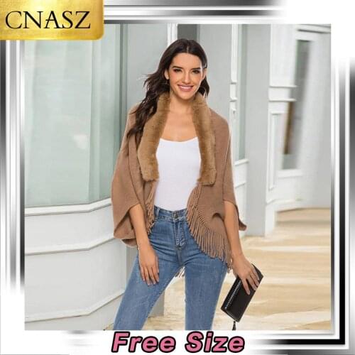 Latest Muslim Autumn Cardigan Islamic Turkey Dubai Fake Rabbit Fur Collar Bat Sleeve Shawl Sweater Arabic Oman Womens Sweater