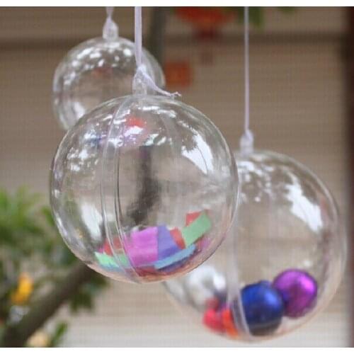 Size 6cm 1000pcs wholesale transparent plastic Christmas decoration ball , clear hanging box , clear candy packing box