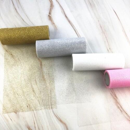 Sequin Tulle Roll 15cm*9.1m Tulle Roll Spool Tutu Skirt Baby Shower Wedding Decoration Organza Laser DIY Birthday Party Supplies