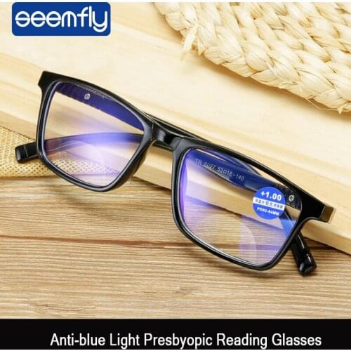 Seemfly PC Lens invisible Dual-light Reading Glasses Men Women Comfortable TR90 Presbyopia Eyeglasses With +1.0 +1.5 +2.5 +3.5