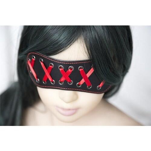 Sex Toys Black Blindfold Blindfold Bondage Satin Ribbon Fun Leather Mask Leather Strap