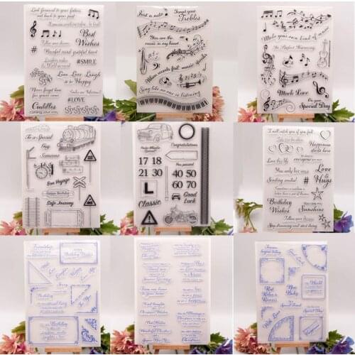 Musical note train Clear Stamp/Seal for DIY scrapbooking/photo album Decorative clear stamp A1309