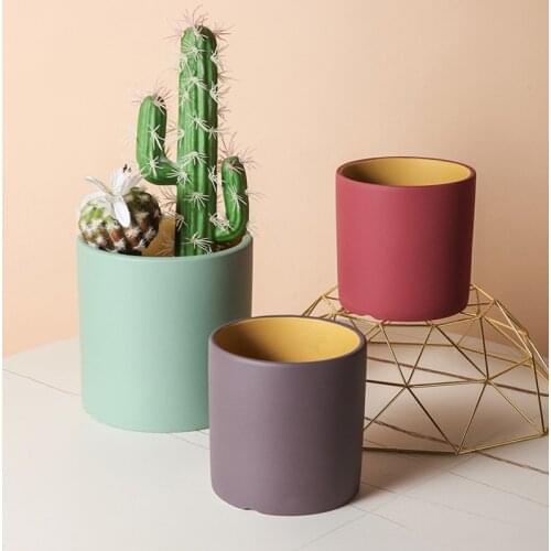 Modern Home Furnishings Nordic Morandi Ins Ceramic Flower Pot Minimalist Art Succulent Green Plant Flower Pot Home Garden