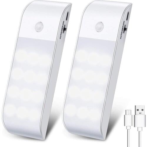 LED Cabinet PIR Motion Sensor Light USB Rechargeable Smart Lamp Kitchen Bedroom Night Light Wall Lighting Led Backlight