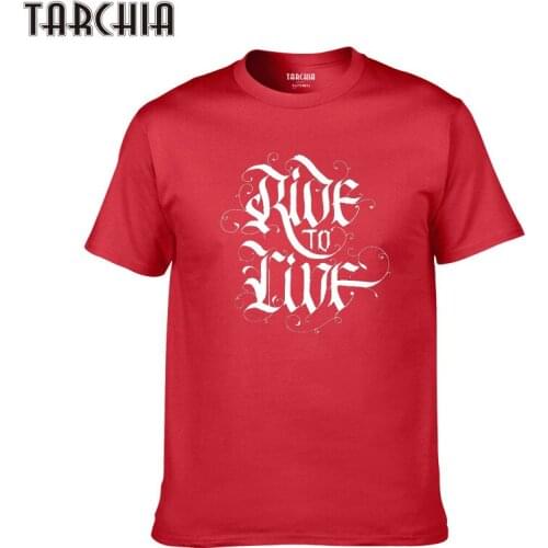 TARCHIA 2021 Summer T Shirt Casual Slim Men Plus Size Ride To Live Fashion Tees Tops Homme Print Tops Cotton Short Sleeve New