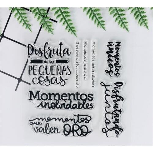 10*10 Spanish Words Transparent Clear Stamps Bullet Journal Silicone Seal For DIY Scrapbooking Stamp Photo Album Card Making 769