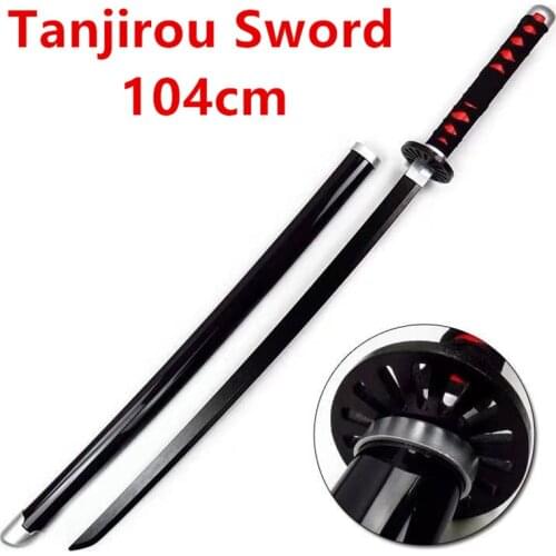 104cm Weapon 1:1 Demon Slayer Weapon Tanjirou Black Sowrd Kimetsu no Yaiba Sword Cosplay Ninja Knife Prop Anime Model