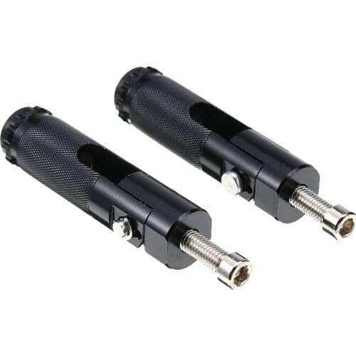2pcs 8mm Black CNC Aluminum Motorcycle Folding Footrests Footpegs Foot Rests Pegs Rear Pedals For Scooter Bike Dirt Bike