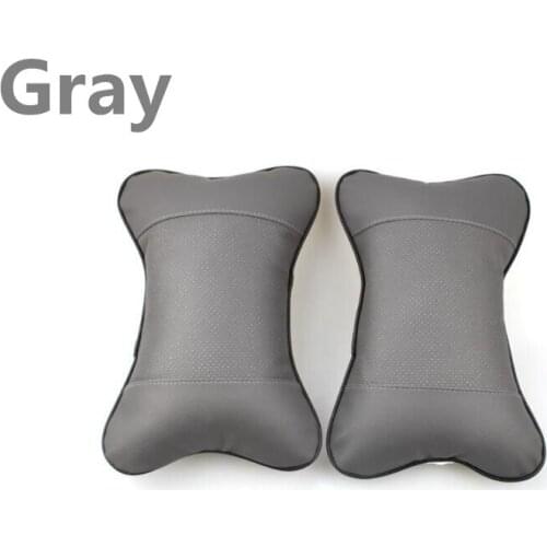 2PCS Car Neck Pillows Pu headrest backrest cushion Auto Safety Accessories for Renault 2 button Clio Scenic Megane 2 Duster