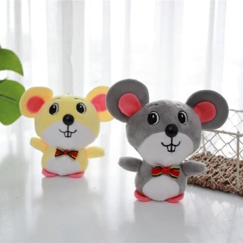 Kids Toys Stuffed Animals Mouse 12CM Cute Mini Hamster Cute Plush Toys Bag Keychain Car Key Holder for Pendant Doll