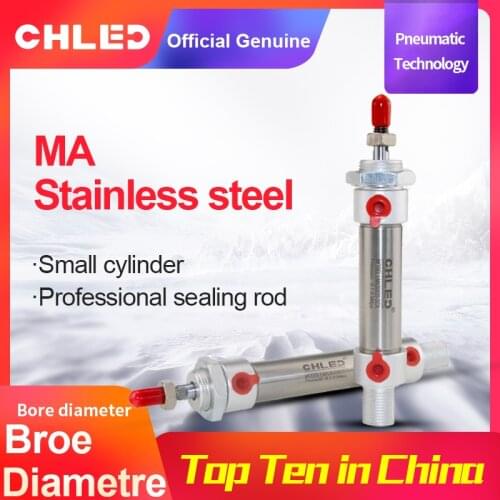MA type Stainless steel cylinder 16/20/25/32/40 mm Bore 25/50/75/100/125/150/175/200/250/300 mm stroke pneumatic cylinder