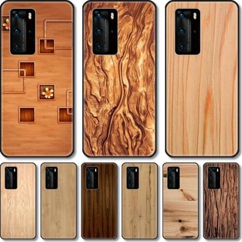 Colorful Wood grain Phone Case For Huawei P 40 30 20 10 9 8 Lite E Pro Plus black cell shell