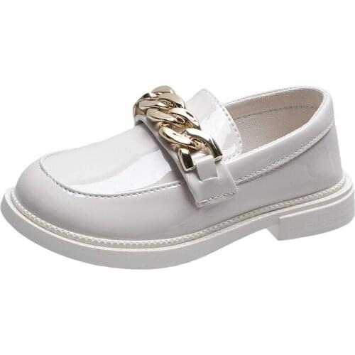 Children Casual Shoes for Girls Autumn Kids Shoes Fashion Chic Classic Metal Chains Brand New Kids Formal Shoes 26-36 Chic
