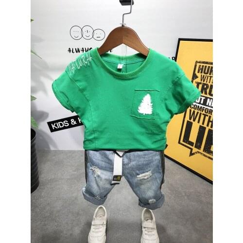 Infant Childrens Clothes Sets Clothes Summer New Baby Boy Clothing Set Cotton Kids T-Shirt And Shorts 2-6Y