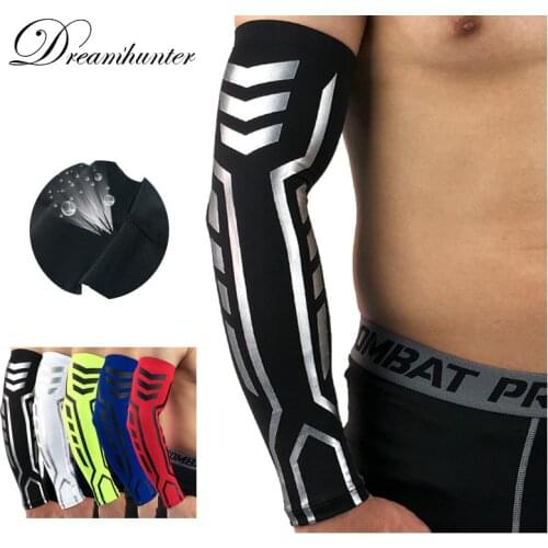 Elastic Compression Arm Sleeves Badminton Basketball For Sun Protection Arm Warmers Cover Quick Dry Armguards Cycling Sleeves