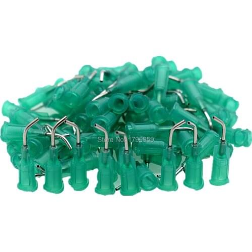 Bent Dispensing Tips Adhesive Glue Dispensing 18G Tapered Needle Liquid Glue Dispenser 45 Degree Blunt Tips Needles 100pcs Set