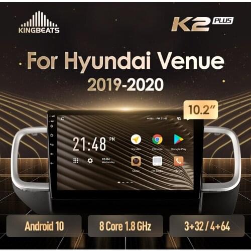 KingBeats Android 10 Octa-Core head unit HU 4G in Dash Car Radio Multimedia Video Player Navigation GPS For Hyundai Venue 2019 2020 Right hand driver no dvd 2 din Double Din Android Car Stereo 2din