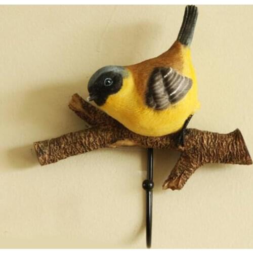 Creative Wall Hanger Craft 3D Stereo Resin Birds Hook Porch Coat Key Hook Rack Wall Hanging Ornaments Murals Decoration