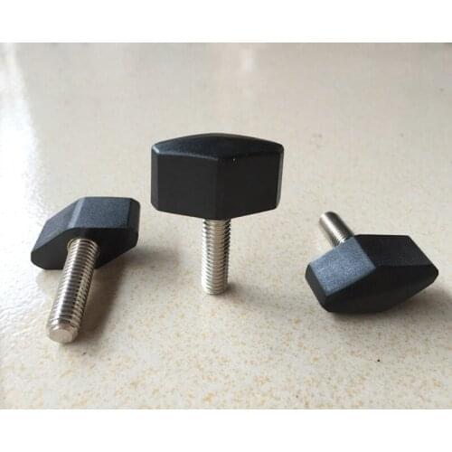 M5x(10/15/20/25/30/40/50mm) Plastic One Font handle screw hand adjustable T-shaped knob steel bolts black High Quality