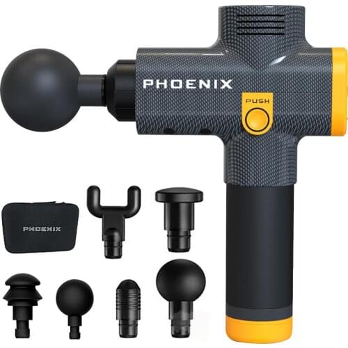 Phoenix a2 6 Heads Lcd Massage Gun Muscle Stimulator 20 Speeds Phoenix Massage Body Massager Black MG45110