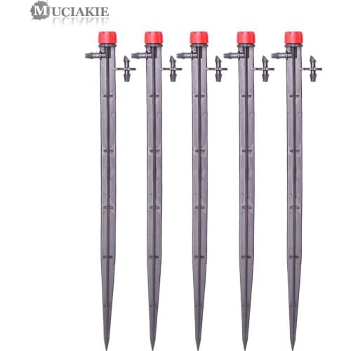 MUCIAKIE 5PCS 27cm Micro 8-Hole Adjustable Dripper Sprinkler Garden Emitter Stake Water Irrigation Red Nozzle Farmland Watering
