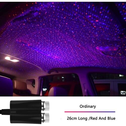 Car Roof Star Night Light Dual Color Sound Activated LED Starry Sky Galaxy Lamp Interior Room Party Atmosphere Ambient Projector