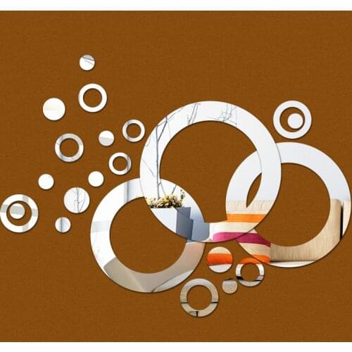 New hot wall sticker acrylic home decoration wall art 3d stickers room decor mirror sticker diy modern design living room